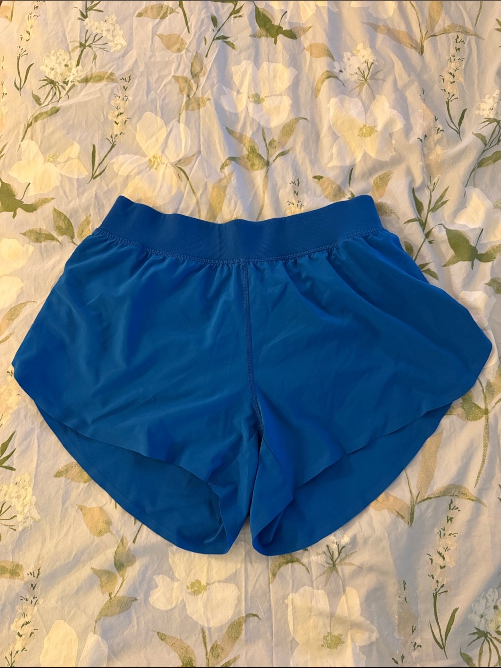 CRZ YOGA Blue Athletic Shorts with High Waistband